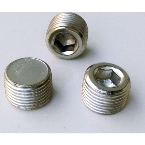 50pcs/lot 1/4'' Male Thread Internal Hex Head Pipe Plugs fittings