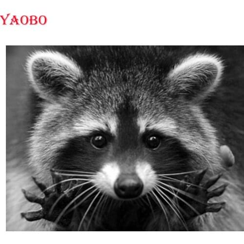 5D Diamond Painting Raccoon Animal Series Full Square Drill Diamond Mosaic Embroidery Handcraft Gift Home Wall Decoration New