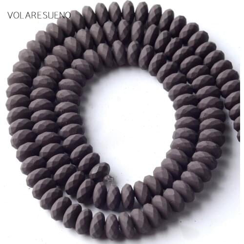 6mm Natural Stone Brown Hematite Stone Rubber Rondelle Beads For Jewelry Making Space Loose Beads Diy Bracelet Wholesale 15"