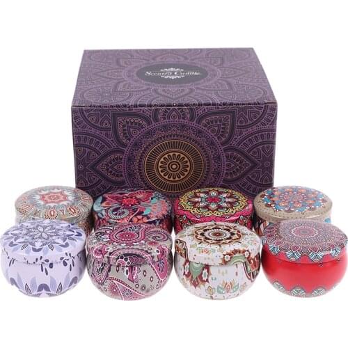 8pcs/4pcs Soy Wax Scented Candles Ethnic Style Fragrance Candles for Travel Home Wedding Birthday Party Decoration