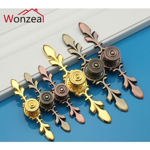 Antique brass Red copper bronze color Zinc Alloy Kitchen Furniture handle bedroom drawer knobs cabinet pulls Golden color