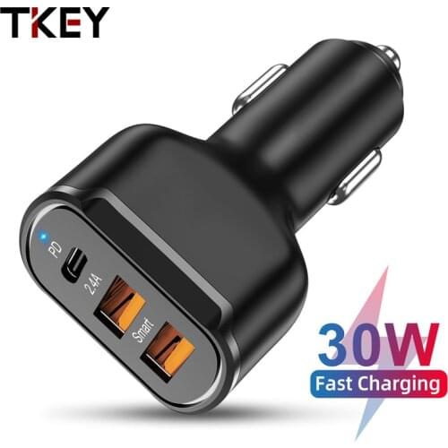 3 Port Type C USB Car Charger Quick Charge 3.0 Universal Mobile Phone Fast Charging For iphone 12 xiaomi redmi note 10 Adapter