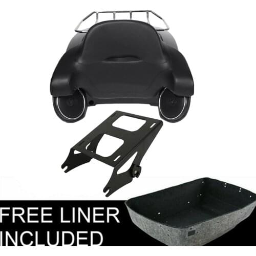 Motorcycle Pack Trunk Pad Speakers & Mount Rack For Harley Tour Pack Touring Street Road Glide 2014-2020