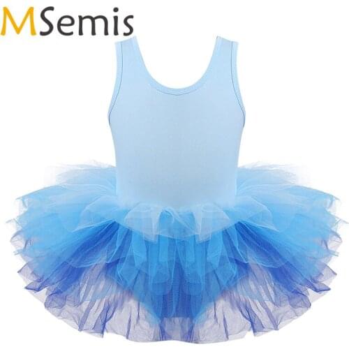 Kid Girls Ballet Tutu Dress Sleeveless Camisole Gauzy Ballet Dress Wedding Birthday Party Gymnastics Leotards Ballet Dance Dress