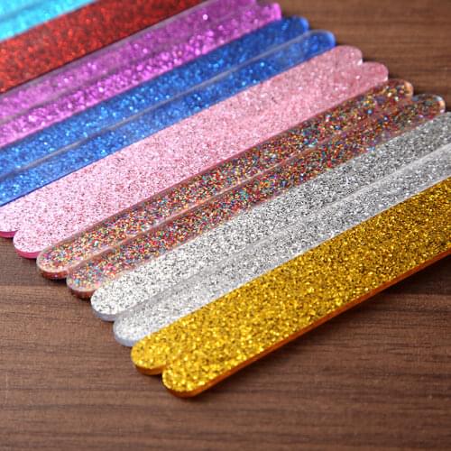 50 pcs Glitter acrylic Ice Cream Sticks Popsicle Crafts DIY Handmade Making Baby Shower Kis Gift 11.3x1cm