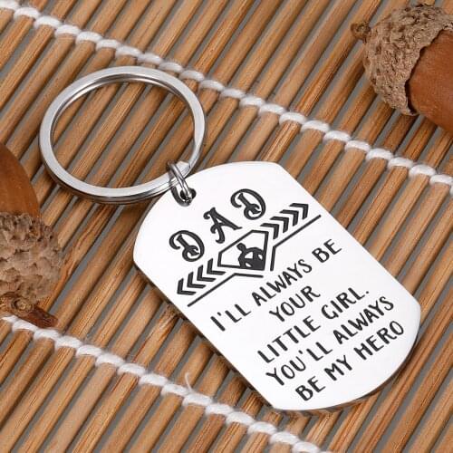 Fathers Day Key Chains Gifts for Best Father From Daughter Step Dad Car Keychains Gift for Dad Puppy Wedding Gifts for Father