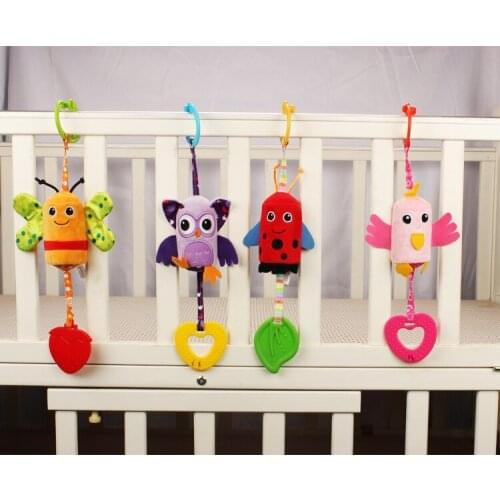 Infant Wind Chimes Plush Toys Hanging Newborn Crib Car Lathe Parrot / Bee / Beetle / Owl Animal Baby Bed Rattles Bell Toy