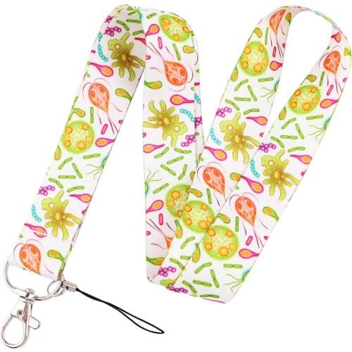 ER1092 hot sales Biological Cell Bacteria Medical Lanyard Mobile Phone Rope Key Lanyard Neck Straps Accessories For Doctor Nurse