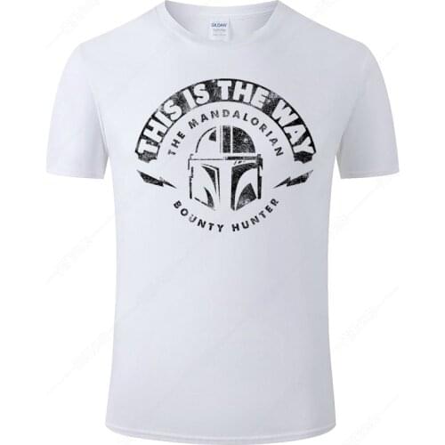 Summer Funny Male Short Sleeve T-Shirt The Mandalorian Cotton Print T Shirt Men Women Brand Tee Streetwear Shirt Cool Tops J32