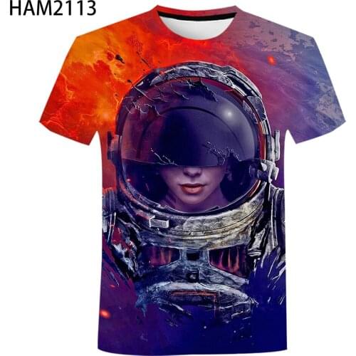 Astronaut Space Element 3D Printing T-Shirt Mens and Womens Childrens Summer Fashion Cool Top Street Style Cool T-Shirt