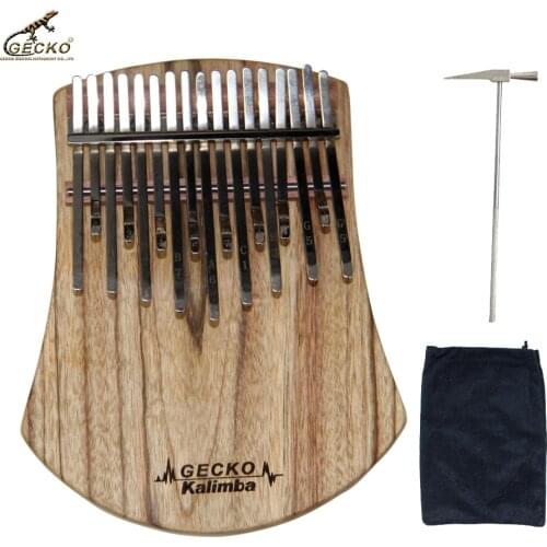 GECKO Kalimba 17 Keys Thumb Piano Mbira Kalimba Instrument with Tune Hammer Camphor Wood Keyboard