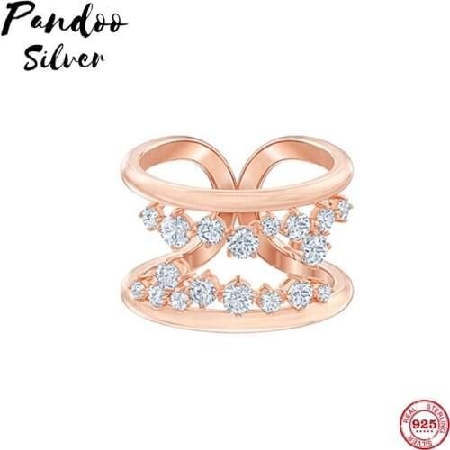 Fashion Charm Pure 925 Silver Original 1:1 Copy, Gorgeous Design Fresh And Elegant Wild Ring Ring Female Luxury Jewelry Gifts