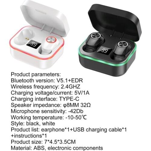 M8 Ultra Mini In-Ear Bluetooth5.1 Wireless Music Earphone Earbud for iPhone Android With Charge Case Sports Earbuds Headphones