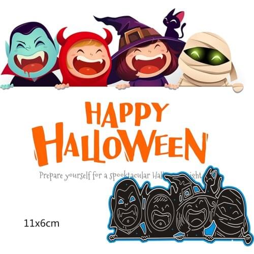 Metal Cutting Dies Happy Holloween New Scrapbook Paper Decoration Template Embossing New DIY Paper Card Craft 110*60mm