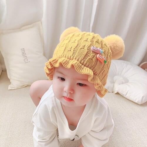 Cute Cat Warm Autumn Spring Winter Crochet Baby Hat Girl Boy Cap Children Infant Polyester Toddlers Kitty Cartoon Bee Newborn