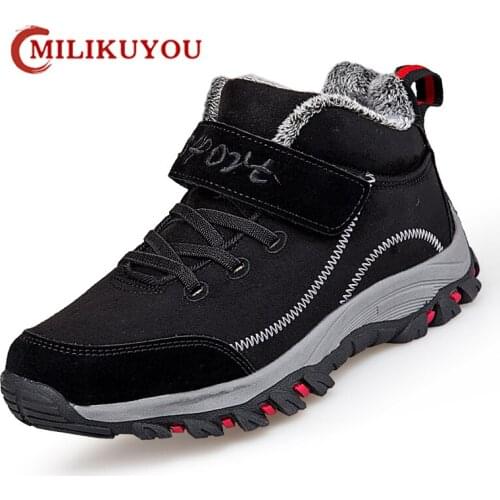 2021 Winter Women Men Boots Shoes Plush Keep Warm Sneakers Man Outdoor Waterproof Ankle Snow Boots Casual Shoes Leather Boot Man