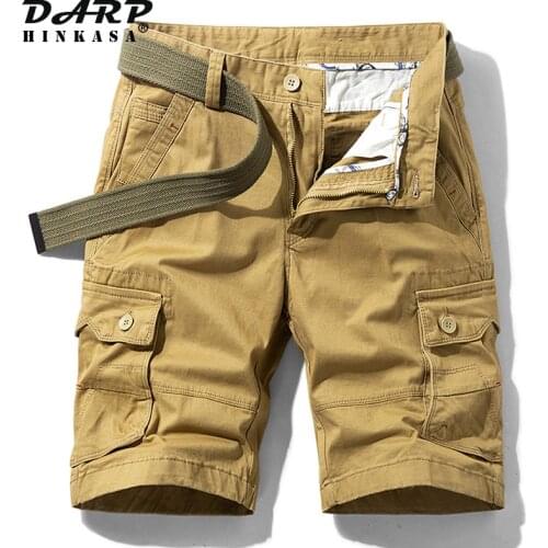 2021Summer Khaki Tactical Cargo Shorts Men Multi Pocket Jogger Military Cargo Shorts Men Cotton Casual Loose Men Shorts Big Size