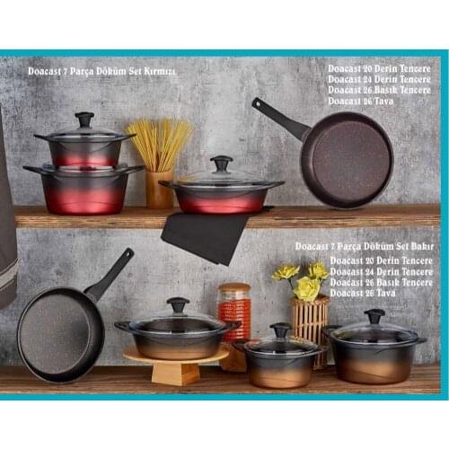 2021 POT SET Falez 7 doacast piece non-stick granite pots fireproof first class quality turkish production asia europe