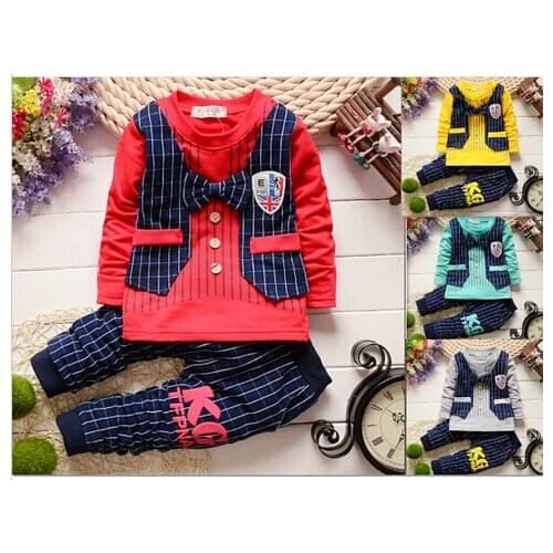 2016 New Spring Autumn Baby Boy Christmas Outfits Clothing Sets Products Kids Clothes Set Babi Boys High Quality t-shirts+pants