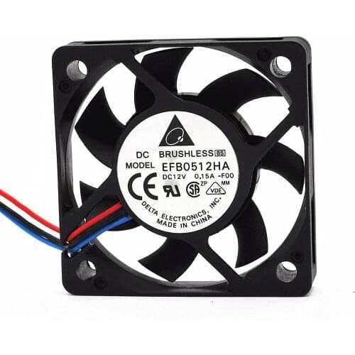 Original Delta 5010 EFB0512HA 12V 0.15A 5CM Double Ball CPU Fan Speed Fan Suitable for chassis cooling, CPU cooler, etc. hvac