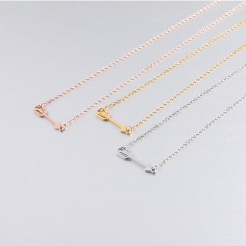 2pcs/lot Stainless Steel Arrow Neckalce Minimalist Spear Necklace For Men Women Fashion Jewelry 45cm