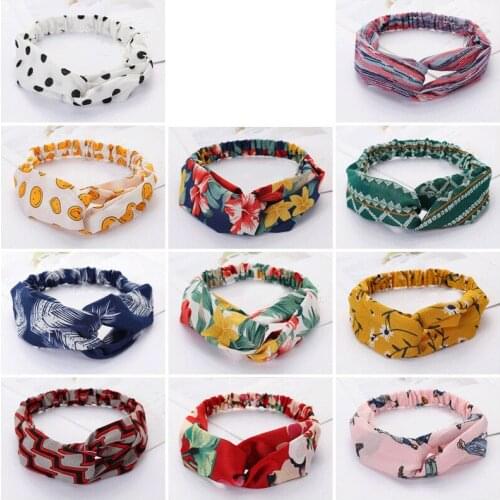 QCOOLJY Women Headband Cross Top Knot Elastic Hair Bands Solid Color Girls Hairband Hair Accessories Twisted Knotted Headwrap