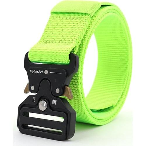 Military Mens Belts Unisex Korean Fashion Outdoor Travel Tactical Waistband Plastic Buckle Quick Release Canvas Adjustable Belt