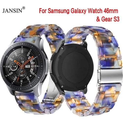 New 22mm Universal Resin Watch Band For Samsung Galaxy Watch 46mm /Gear S3 Classic/S3 Frontier Stainless Steel Clasp Wrist Strap