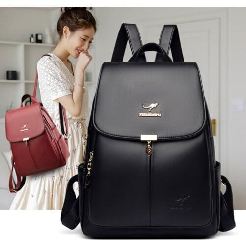Luxury Pu Leather Backpacks Women Brand Designer Black Backpack Female Large Capacity School Bag Portable Travel Backbag Mochila