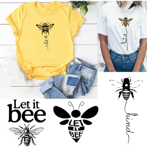 Honeybee Women T-shirt Let it Bee Graphic Short Sleeve Shirts Female Camisas Mujer Ropa Aesthetics Vintage Top Korean Harajuku