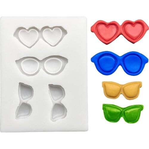 Heart Glasses Silicone Sugarcraft Mold Resin Tools Cupcake Baking Mould Fondant Cake Decorating Tools