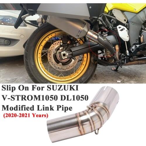 Slip On For SUZUKI V-STROM 1050 DL1050 2020 2021 Motorcycle Exhaust Escape Modify Middle Tube Link Pipe Connection 51mm Muffler