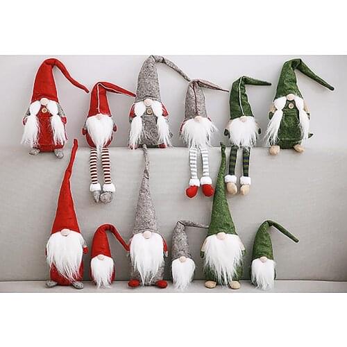 Cloth handmade long legs sitting faceless mini Christmas gnome decoration - 1 used as a Christmas decoration gift