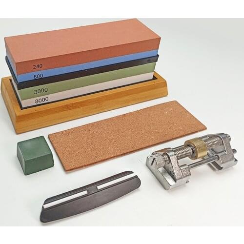 Double-side oil stone whetstone kitchen gadgets knives accessories sharpening stone sets Base CORRECTION STONE Knife clip