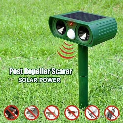Solar Powered Ultrasonic Repeller Animal Chaser Outdoor Garden Solar Energy Outdoor New Energy Animal Repellent Waterproof