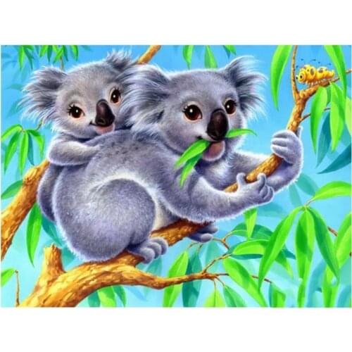 Diy Embroidery Mosaic Craft Koala Animals Diamond Painting Kits Beads Picture Wall Paper Rhinestones Drawing Christmas Gift New