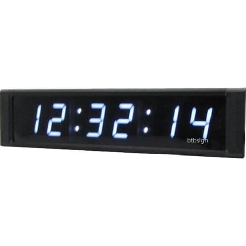 White Color Bright LED Countdown Clock 1'' 6Digits LED Digital Wall Clock