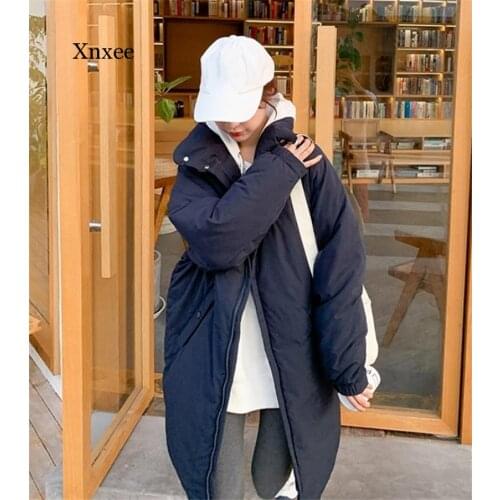 New 2020 Autumn Winter Women Jacket Pockets Stand Collar Puffer Parkas High-Quality Oversize Warm Long Coat