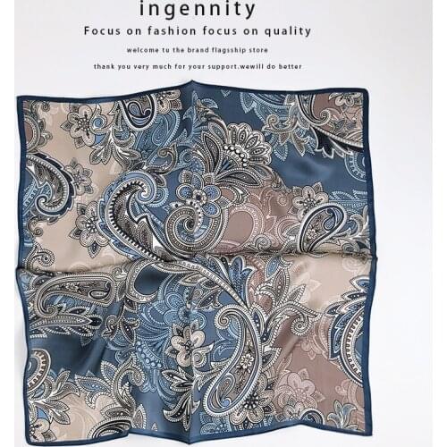 New 2020 Brand 100% Natural Satin Real Silk Scarf Women Shawls Wraps Ladies Scarves Foulard Femme Bandana Hijab Pashmina 53cm