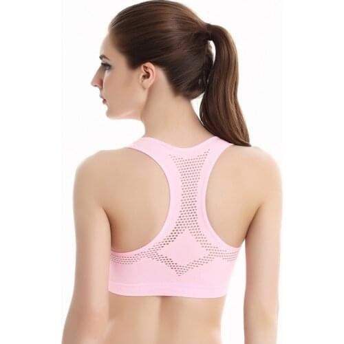 Women Crop Bra Fitness Stretch Tank Seamless Sexy Young Girls Racerback Breathable Tops