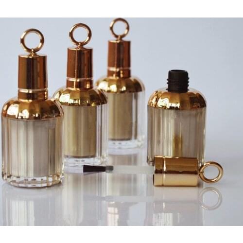 100pcs 10ml Acrylic Empty Nail Polish Bottle With A Lid Brush Empty Cosmetic Containers Nail Bottles with Brush F1488