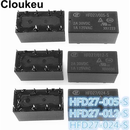 100Pcs Relay DIP8 JRC-27F HFD27-005-S HFD27-012-S HFD27-024-S