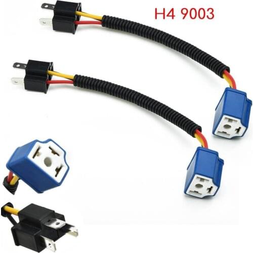 2pcs/kit H4 socket connector 9003 Bulb For car For motorcycle Headlight Wiring Harness Blue+Black Heat resistance