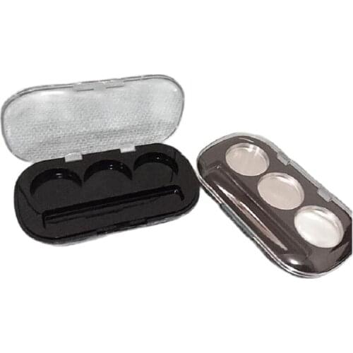 3G 3lattices black plastic jar pot tin bottle for EYE SHADOW CASE LIP GLOSS GEL CREAM BALM MAKE UP COSMETIC PACKING