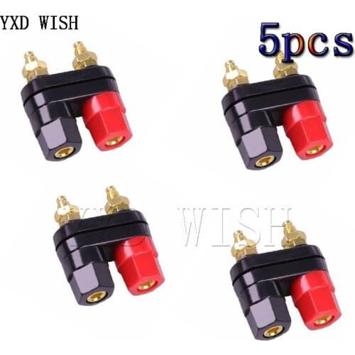5pcs Banana plugs Couple Terminals Red Black Connector Amplifier Terminal Binding Post Banana Speaker Plug Jack Diy Kit