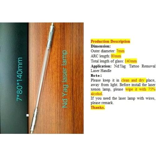7*80*140mm ND YAG laser lamp or 7*65*130mm IPL xenon lamp for tattoo removal handle and IPL hair removal handle