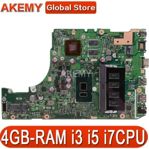 Akemy Laptop motherboard for ASUS X302U X302UV X302UA X302UJ original mainboard 4GB-RAM i3 i5 i7 GT920M GT920M