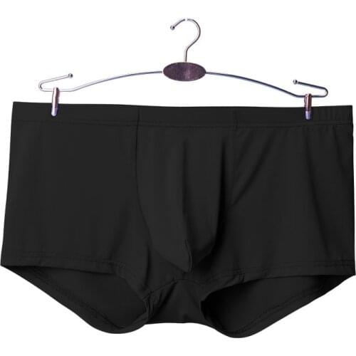 Men Boxer Ice Silky Seamless Panties Men Sexy Solid Ice-silk Comfortable Breathable Underwear Calzoncillo Hombre Man Underpants