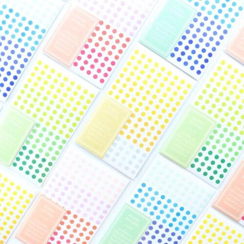 Domikee new colorful dot design school student decoration stickers for diary notebooks,candy kids DIY craft sticker,6sheets
