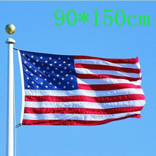 USA Flag Red Line Flag With Brass Grommets Polyester Double Sided Printed American Flag for American Independence Day